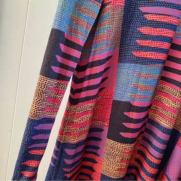 Mara Hoffman Long Sleeve Pink Connector Print Dress Scoop Back Swing Dots Art - Picture 9 of 13